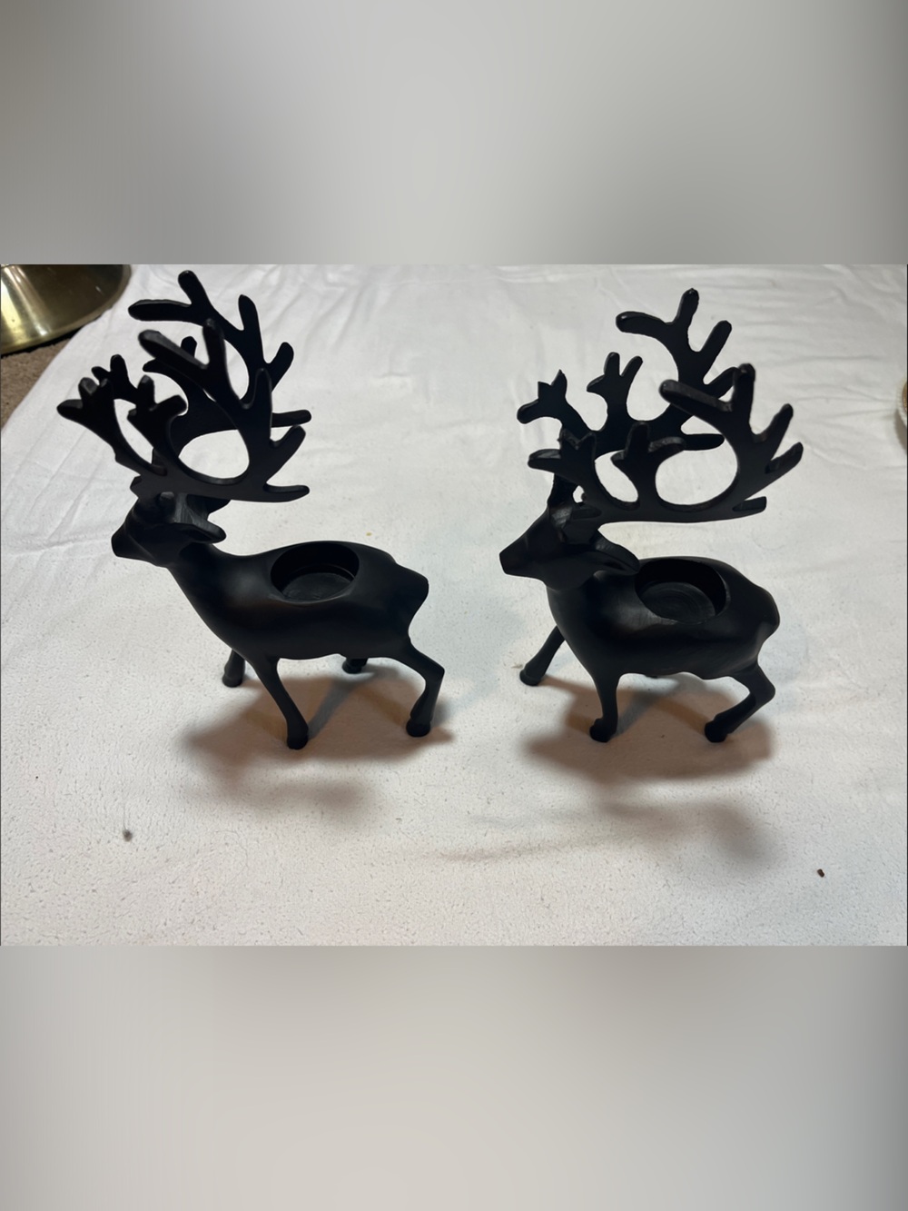 Black Reindeer Candle Holders - Set of 2